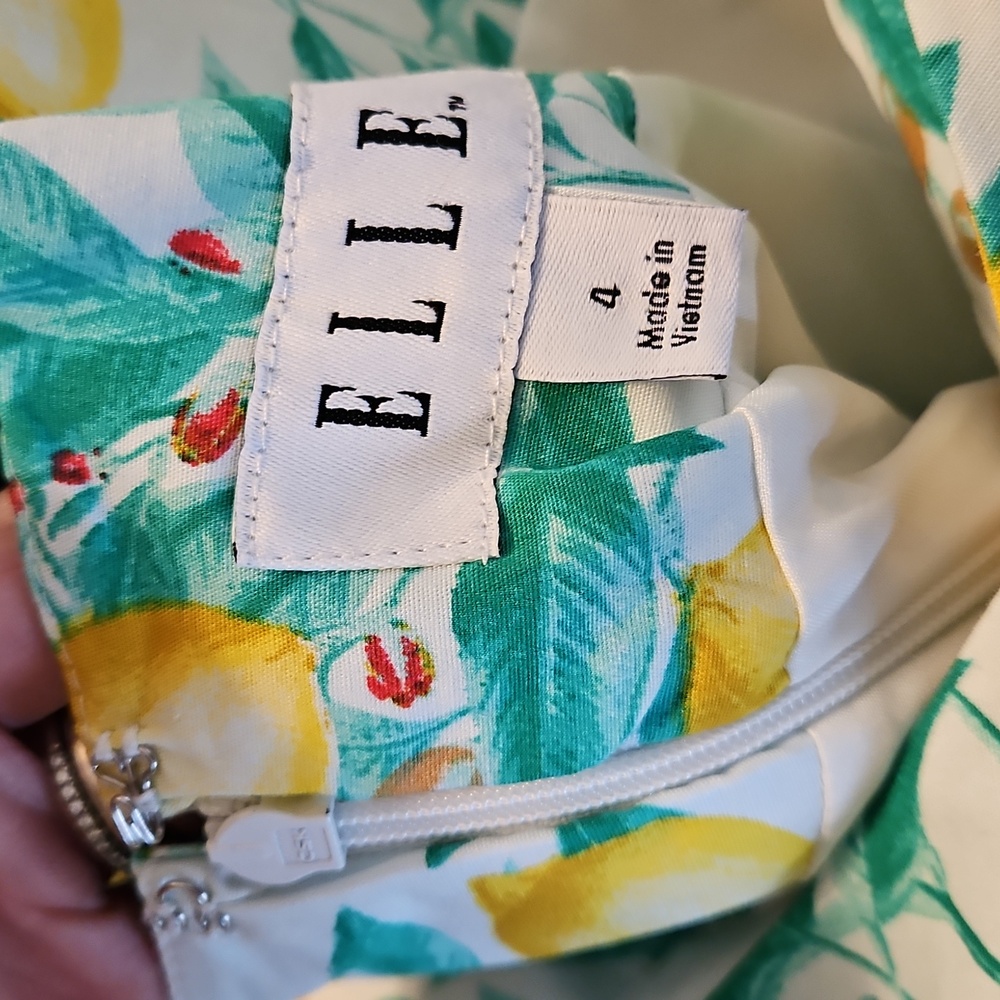 Elle Lemon Print Dress Size 4‎ - Picture 7 of 8